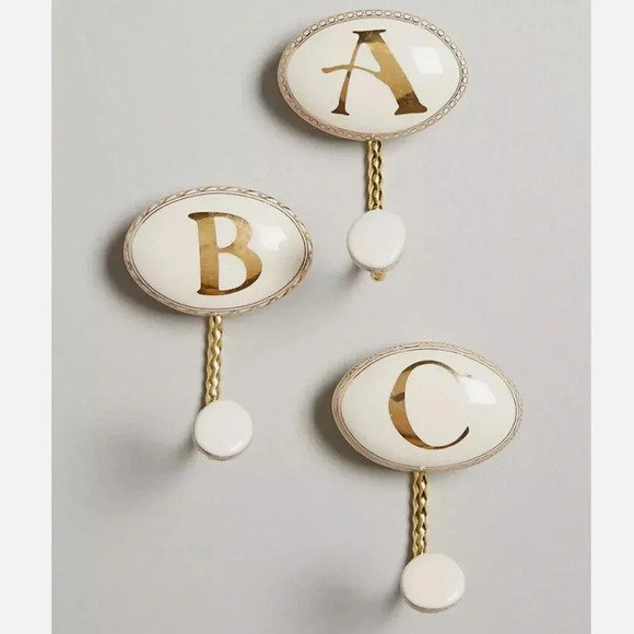 NWT Anthropologie Molly Hatch “L” Ceramic Hook - Picture 1 of 12